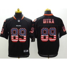 Chicago Bears #89 Mike Ditka Black USA Flag Fashion Elite Men Nike NFL Jersey