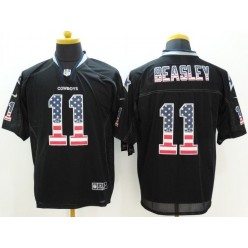 Dallas Cowboys #11 Cole Beasley Black Men Stitched Nike NFL Elite USA Flag Fashion Jersey