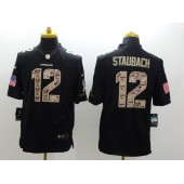 Dallas Cowboys #12 Roger Staubach Black Men Stitched Nike NFL Limited Salute to Service Jersey