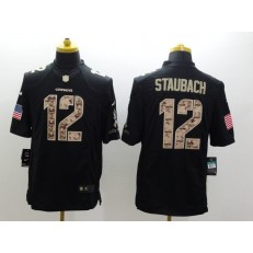 Dallas Cowboys #12 Roger Staubach Black Men Stitched Nike NFL Limited Salute to Service Jersey