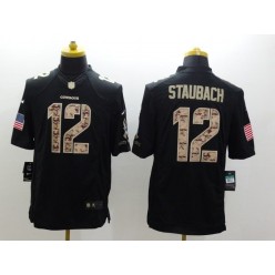 Dallas Cowboys #12 Roger Staubach Black Men Stitched Nike NFL Limited Salute to Service Jersey