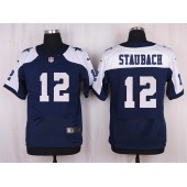 Dallas Cowboys #12 Roger Staubach Elite Navy Blue Throwback Alternate Men Nike NFL Jersey