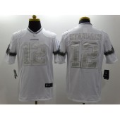 Dallas Cowboys #12 Roger Staubach White Platinum Men Football Nike NFL Jersey