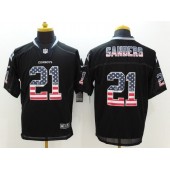 Dallas Cowboys #21 Deion Sanders Black Men Stitched Nike NFL Elite USA Flag Fashion Jersey