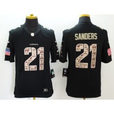 Dallas Cowboys #21 Deion Sanders Black Men Stitched Nike NFL Limited Salute to Service Jersey