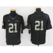 Dallas Cowboys #21 Ezekiel Elliott Anthracite Salute to Service Limited Men Nike NFL Jersey
