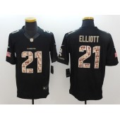 Dallas Cowboys #21 Ezekiel Elliott Black Men Stitched Nike NFL Limited Salute to Service Jersey