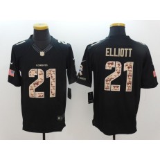 Dallas Cowboys #21 Ezekiel Elliott Black Men Stitched Nike NFL Limited Salute to Service Jersey