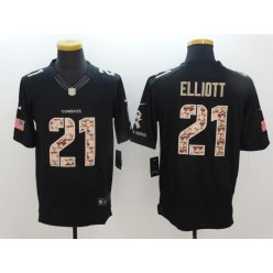 Dallas Cowboys #21 Ezekiel Elliott Black Men Stitched Nike NFL Limited Salute to Service Jersey