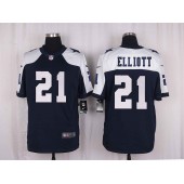 Dallas Cowboys #21 Ezekiel Elliott Elite Navy Blue Throwback Alternate Men Nike NFL Jersey