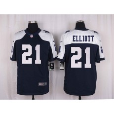Dallas Cowboys #21 Ezekiel Elliott Elite Navy Blue Throwback Alternate Men Nike NFL Jersey