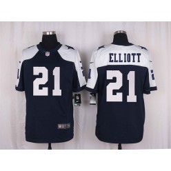 Dallas Cowboys #21 Ezekiel Elliott Elite Navy Blue Throwback Alternate Men Nike NFL Jersey