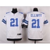 Dallas Cowboys #21 Ezekiel Elliott Elite White Men Nike NFL Jersey