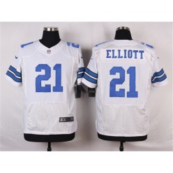 Dallas Cowboys #21 Ezekiel Elliott Elite White Men Nike NFL Jersey