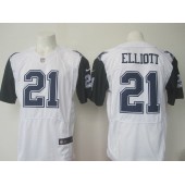 Dallas Cowboys #21 Ezekiel Elliott White Men Elite Color Rush Nike NFL Jersey