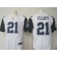Dallas Cowboys #21 Ezekiel Elliott White Men Elite Color Rush Nike NFL Jersey