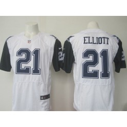Dallas Cowboys #21 Ezekiel Elliott White Men Elite Color Rush Nike NFL Jersey
