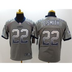 Dallas Cowboys #22 Emmitt Smith Grey Drift Fashion Men Football Nike NFL Jersey