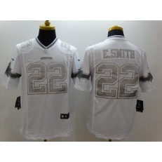 Dallas Cowboys #22 Emmitt Smith White Platinum Men Football Nike NFL Jersey