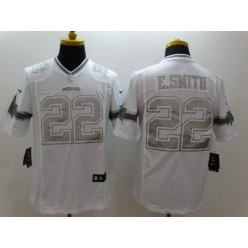 Dallas Cowboys #22 Emmitt Smith White Platinum Men Football Nike NFL Jersey