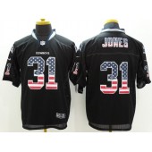 Dallas Cowboys #31 Byron Jones Black Men Stitched Nike NFL Elite USA Flag Fashion Jersey