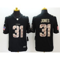Dallas Cowboys #31 Byron Jones Black Men Stitched Nike NFL Limited Salute to Service Jersey