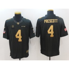 Dallas Cowboys #4 Dak Prescott Anthracite Gold Limited Men Nike NFL Jersey
