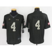 Dallas Cowboys #4 Dak Prescott Anthracite Salute to Service Limited Men Nike NFL Jersey