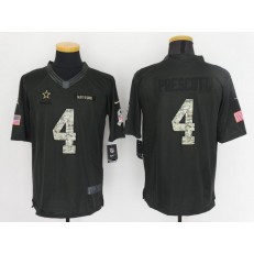 Dallas Cowboys #4 Dak Prescott Anthracite Salute to Service Limited Men Nike NFL Jersey