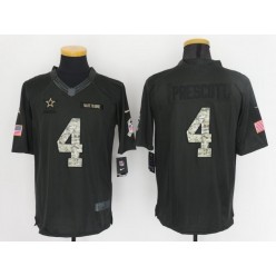 Dallas Cowboys #4 Dak Prescott Anthracite Salute to Service Limited Men Nike NFL Jersey