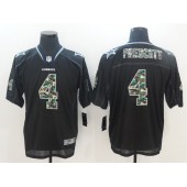 Dallas Cowboys #4 Dak Prescott Black Lights Out Camo Number Elite Men Nike NFL Jersey
