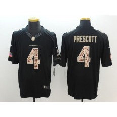 Dallas Cowboys #4 Dak Prescott Black Men Stitched Nike NFL Limited Salute to Service Jersey
