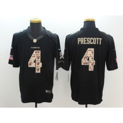 Dallas Cowboys #4 Dak Prescott Black Men Stitched Nike NFL Limited Salute to Service Jersey