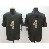 Dallas Cowboys #4 Dak Prescott Green Salute To Service Limited Men Nike NFL Jersey