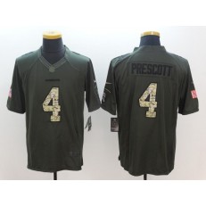 Dallas Cowboys #4 Dak Prescott Green Salute To Service Limited Men Nike NFL Jersey