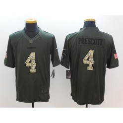 Dallas Cowboys #4 Dak Prescott Green Salute To Service Limited Men Nike NFL Jersey