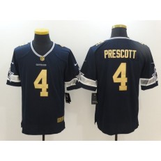 Dallas Cowboys #4 Dak Prescott Navy Gold Vapor Untouchable Limited Men Nike NFL Jersey