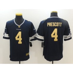 Dallas Cowboys #4 Dak Prescott Navy Gold Vapor Untouchable Limited Men Nike NFL Jersey