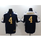 Dallas Cowboys #4 Dak Prescott Navy Throwback Gold Vapor Untouchable Limited Men Nike NFL Jersey