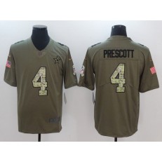 Dallas Cowboys #4 Dak Prescott Olive Camo Salute To Service Limited Men Nike NFL Jersey