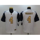 Dallas Cowboys #4 Dak Prescott White Color Rush Gold Limited Men Nike NFL Jersey
