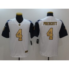 Dallas Cowboys #4 Dak Prescott White Color Rush Gold Limited Men Nike NFL Jersey