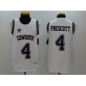 Dallas Cowboys #4 Dak Prescott White Color Rush Name and Number Tank Top Men Nike NFL Jersey