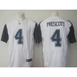 Dallas Cowboys #4 Dak Prescott White Men Elite Color Rush Nike NFL Jersey