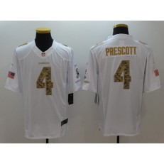 Dallas Cowboys #4 Dak Prescott White Salute to Service Limited Men Nike NFL Jersey