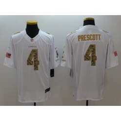 Dallas Cowboys #4 Dak Prescott White Salute to Service Limited Men Nike NFL Jersey