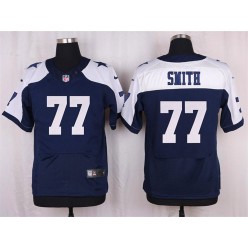 Dallas Cowboys #77 Tyron Smith Elite Navy Blue Throwback Alternate Men Nike NFL Jersey