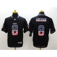 Dallas Cowboys #8 Troy Aikman Black Men Stitched Nike NFL Elite USA Flag Fashion Jersey