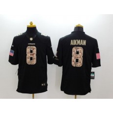 Dallas Cowboys #8 Troy Aikman Black Men Stitched Nike NFL Limited Salute to Service Jersey