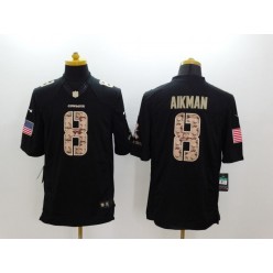 Dallas Cowboys #8 Troy Aikman Black Men Stitched Nike NFL Limited Salute to Service Jersey